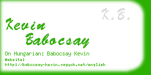 kevin babocsay business card